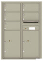 Florence 4C Horizontal Mailbox - 5 Doors, 2 Parcel Lockers - 12 Doors High Private Access