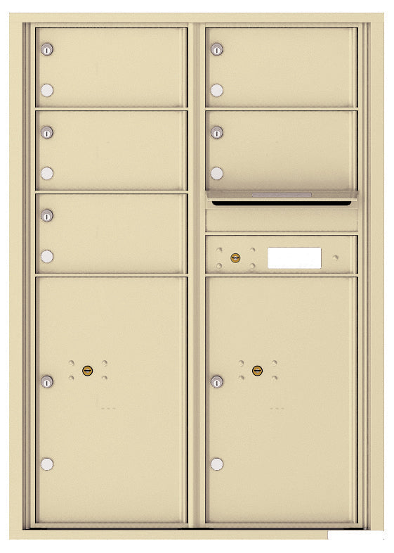 Florence 4C Horizontal Mailbox - 5 Doors, 2 Parcel Lockers - 12 Doors High Private Access