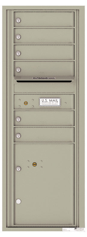 Florence 4C Horizontal Mailbox - 6 Doors, 1 Parcel Locker - 13 Doors High Private Access