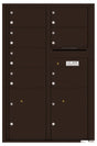 Florence 4C Horizontal Mailbox - 7 Doors, 2 Parcel Lockers - 13 Doors High Private Access