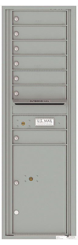 Florence 4C Horizontal Mailbox - 7 Doors, 1 Parcel Locker - 15 Doors High USPS Access