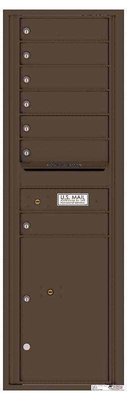 Versatile Front Loading Commercial Mailbox with 7 Tenant Doors and 1 Parcel Locker-Antique Bronze (AB)