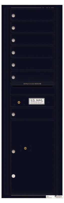 Florence 4C Horizontal Mailbox - 7 Doors, 1 Parcel Locker - 15 Doors High Private Access