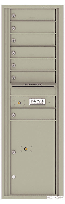 Florence 4C Horizontal Mailbox - 7 Doors, 1 Parcel Locker - 15 Doors High Private Access