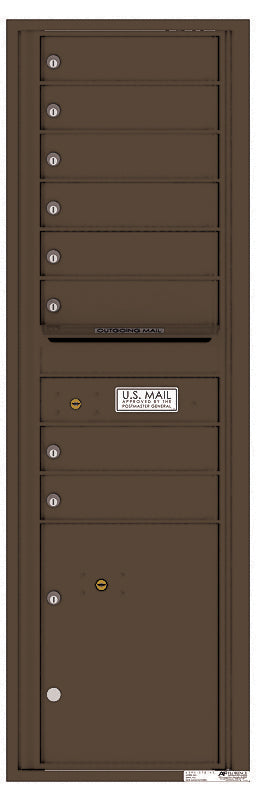 Versatile Front Loading Commercial Mailbox with 8 Tenant Doors and 1 Parcel Locker-Antique Bronze (AB)