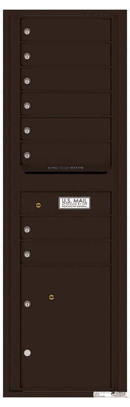 Florence 4C Horizontal Mailbox - 8 Doors, 1 Parcel Locker - 15 Doors High USPS Access