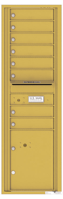 Florence 4C Horizontal Mailbox - 8 Doors, 1 Parcel Locker - 15 Doors High Private Access