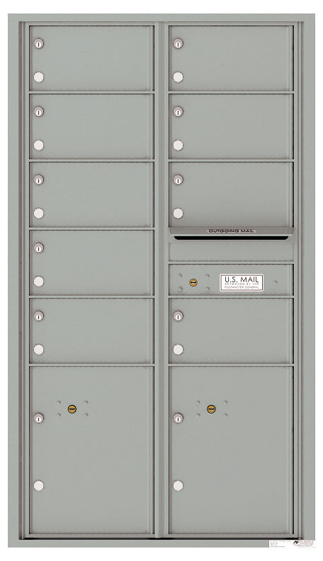 Florence 4C Horizontal Mailbox - 9 Doors, 2 Parcel Lockers - 15 Doors High USPS Access