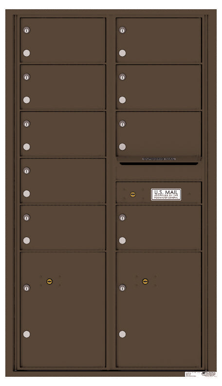 Florence 4C Horizontal Mailbox - 9 Doors, 2 Parcel Lockers - 15 Doors High Private Access