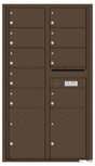 Florence 4C Horizontal Mailbox - 9 Doors, 2 Parcel Lockers - 15 Doors High Private Access