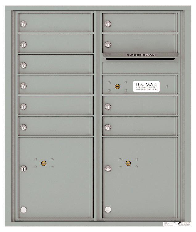 Florence 4C Horizontal Mailbox - 10 Doors, 2 Parcel Lockers - ADA Compliant Max Height Private Access