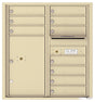 Florence 4C Horizontal Mailbox - 10 Doors, 1 Parcel Locker - 9 Doors High Private Access