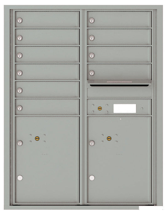 Florence 4C Horizontal Mailbox - 10 Doors, 2 Parcel Lockers - 11 Doors High USPS Access
