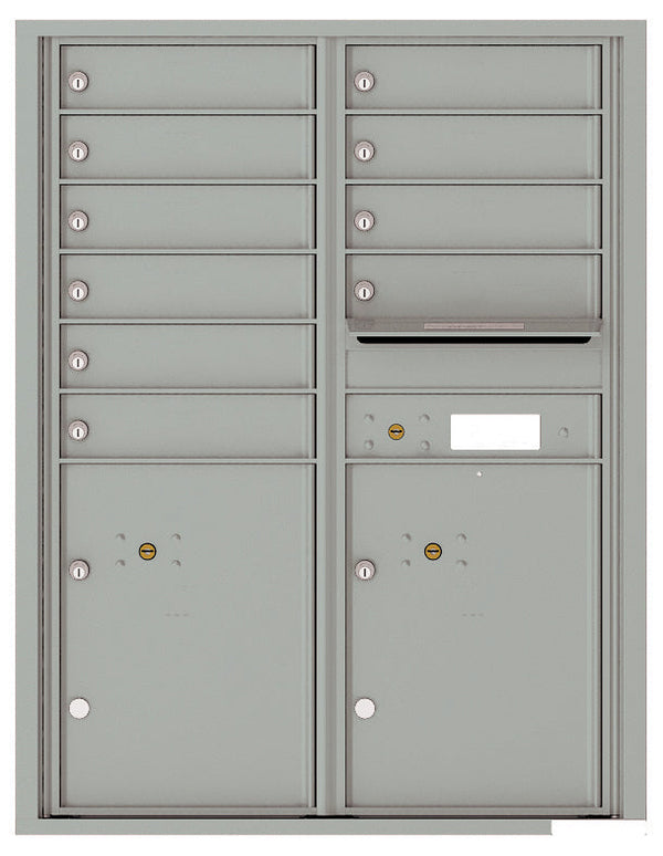 Florence 4C Horizontal Mailbox - 10 Doors, 2 Parcel Lockers - 11 Doors High USPS Access