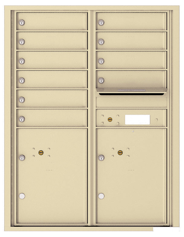 Florence 4C Horizontal Mailbox - 10 Doors, 2 Parcel Lockers - 11 Doors High Private Access