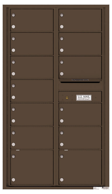 Versatile Front Loading Double Column Commercial Mailbox with 13 Tenant Doors-Antique Bronze (AB)