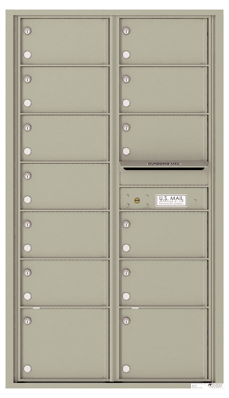 Florence 4C Horizontal Mailbox - 13 Doors - 15 Doors High - Double Column Private Access
