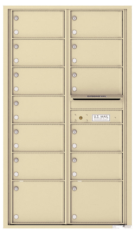 Florence 4C Horizontal Mailbox - 13 Doors - 15 Doors High - Double Column Private Access