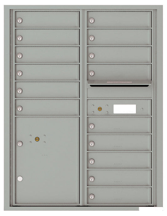 Florence 4C Horizontal Mailbox - 15 Doors, 1 Parcel Locker - 11 Doors High USPS Access