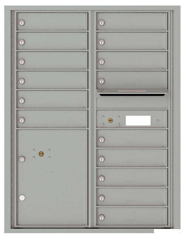Florence 4C Horizontal Mailbox - 15 Doors, 1 Parcel Locker - 11 Doors High USPS Access