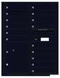 Florence 4C Horizontal Mailbox - 15 Doors, 1 Parcel Locker - 11 Doors High Private Access