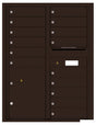 Florence 4C Horizontal Mailbox - 15 Doors, 1 Parcel Locker - 11 Doors High Private Access