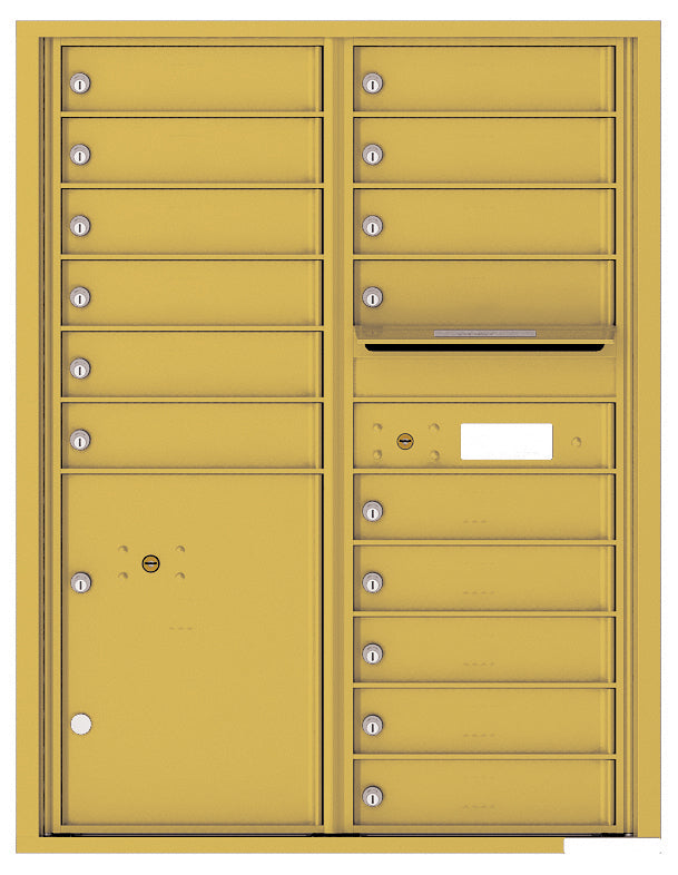 Florence 4C Horizontal Mailbox - 15 Doors, 1 Parcel Locker - 11 Doors High Private Access
