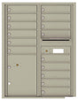 Florence 4C Horizontal Mailbox - 15 Doors, 1 Parcel Locker - 11 Doors High Private Access