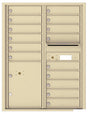 Florence 4C Horizontal Mailbox - 15 Doors, 1 Parcel Locker - 11 Doors High USPS Access