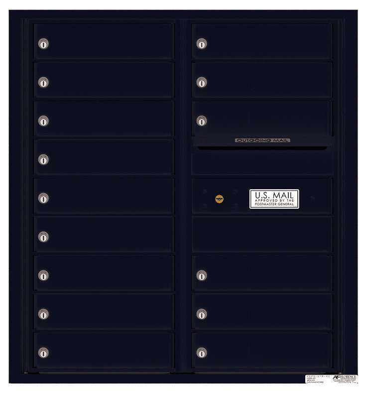 Florence 4C Horizontal Mailbox - 15 Doors - 9 Doors High Private Access