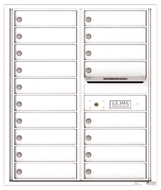 Florence 4C Horizontal Mailbox - 18 Doors - 10 Doors High Private Access