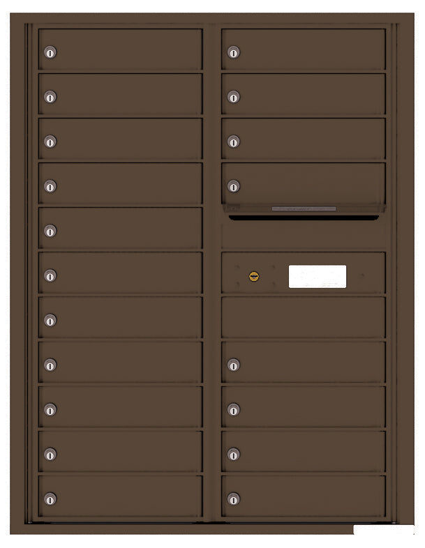 Versatile Front Loading Double Column Commercial Mailbox with 19 Tenant Doors and Outgoing Mail Slot-Antique Bronze (AB)