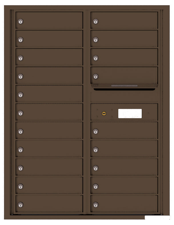 Versatile Front Loading Double Column Commercial Mailbox with 20 Tenant Doors and Outgoing Mail Slot-Antique Bronze (AB)