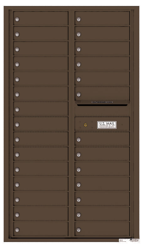 Versatile Front Loading Double Column Commercial Mailbox with 28 Tenant Doors-Antique Bronze (AB)