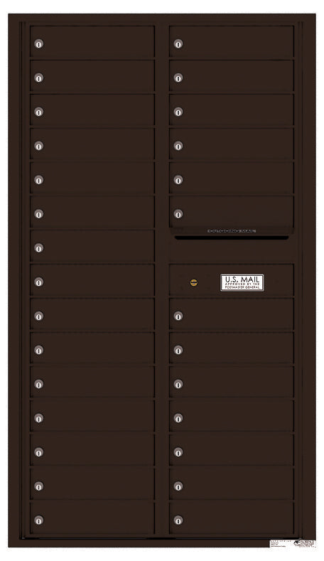 Florence 4C Horizontal Mailbox - 28 Doors - 15 Doors High Private Access