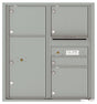 Versatile Front Loading Double Column Commercial Mailbox with 4 Tenant Compartments and 1 Parcel Locker-Silver Speck (SS)