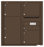 Versatile Front Loading Double Column Commercial Mailbox with 4 Tenant Compartments and 1 Parcel Locker-Antique Bronze (AB)
