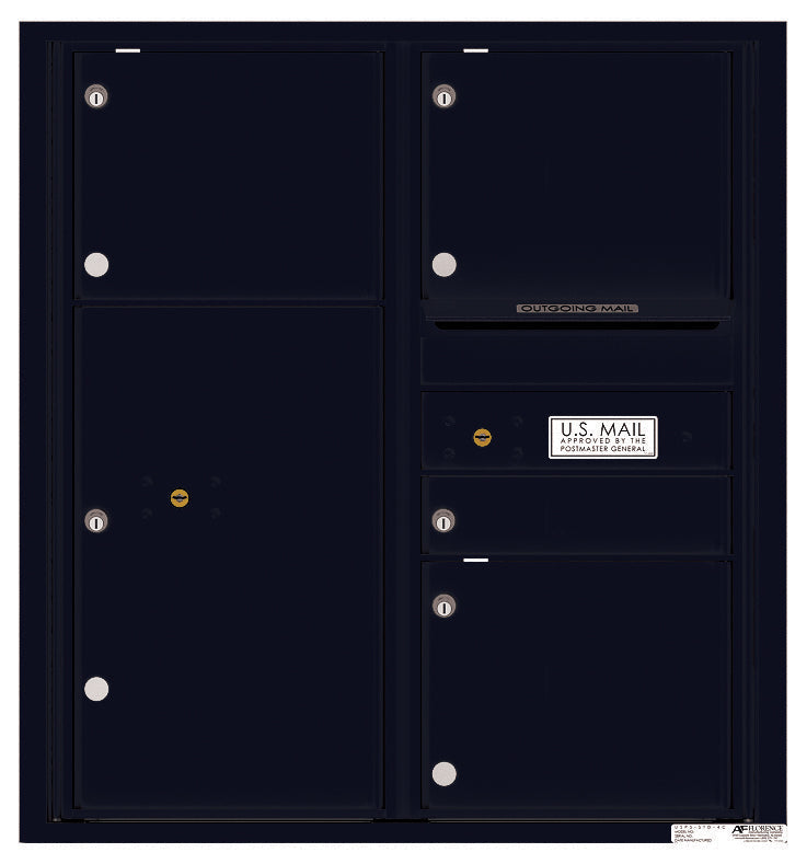 Florence 4C Horizontal Mailbox - 4 Doors, 1 Parcel Locker - 9 Doors High Private Access