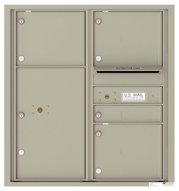 Florence 4C Horizontal Mailbox - 4 Doors, 1 Parcel Locker - 9 Doors High Private Access