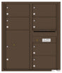 Versatile Front Loading Double Column Commercial Mailbox with 6 Tenant Compartments and 1 Parcel Locker-Antique Bronze (AB)