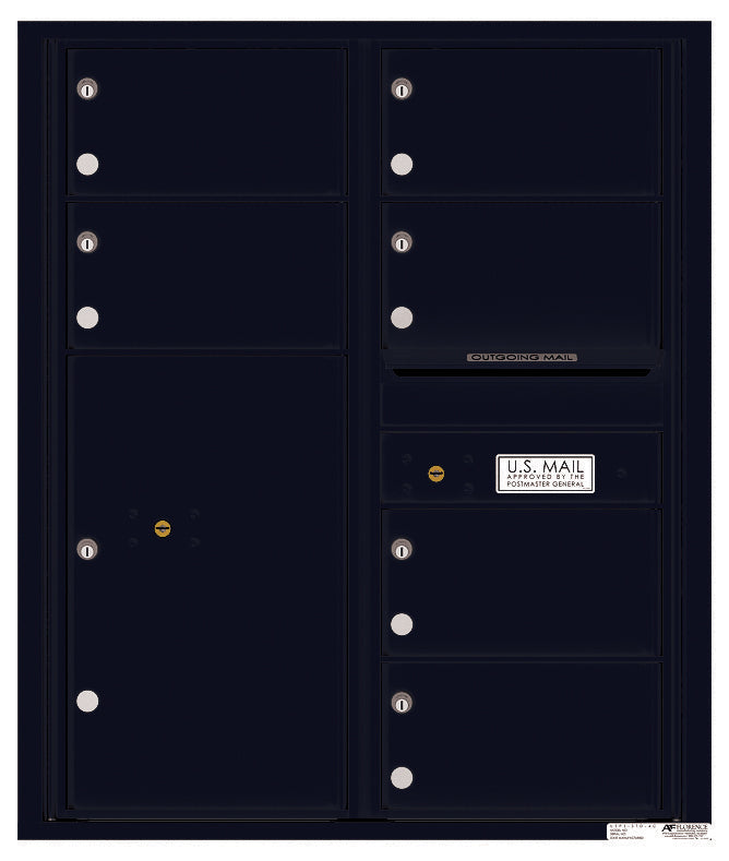 Florence 4C Horizontal Mailbox - 6 Doors, 1 Parcel Locker - 10 Doors High Private Access