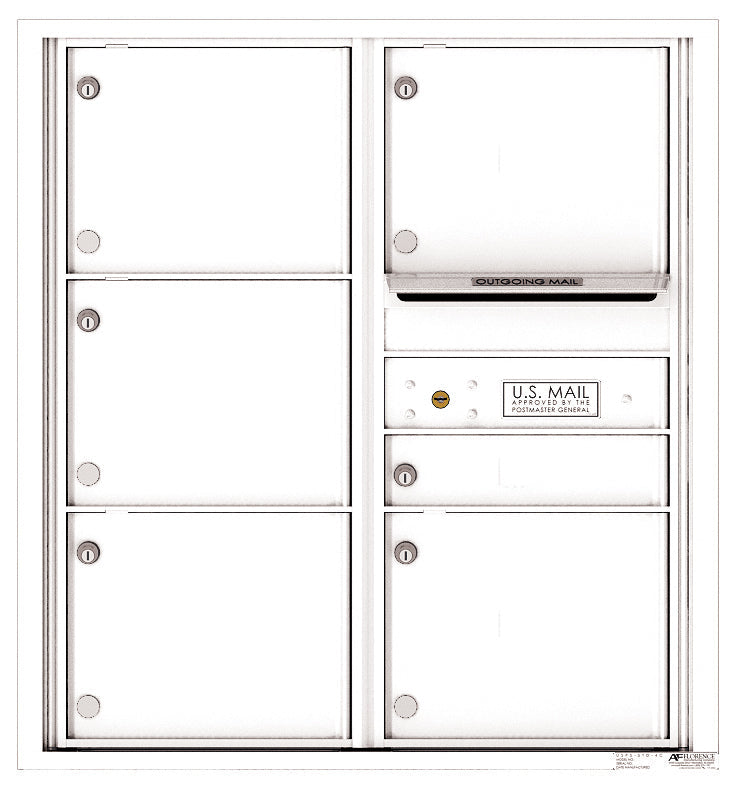 Florence 4C Horizontal Mailbox - 6 Doors - 9 Doors High Private Access