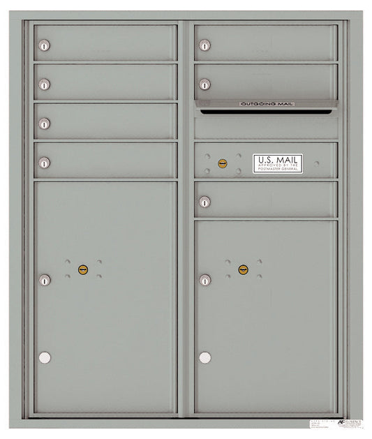 Florence 4C Horizontal Mailbox - 7 Doors, 2 Parcel Lockers - ADA Compliant Max Height USPS Access