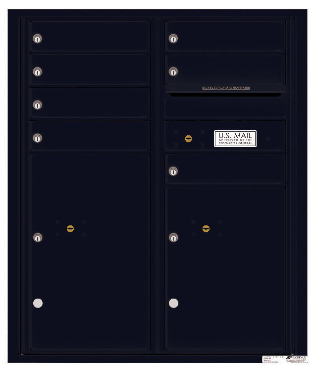 Florence 4C Horizontal Mailbox - 7 Doors, 2 Parcel Lockers - ADA Compliant Max Height Private Access