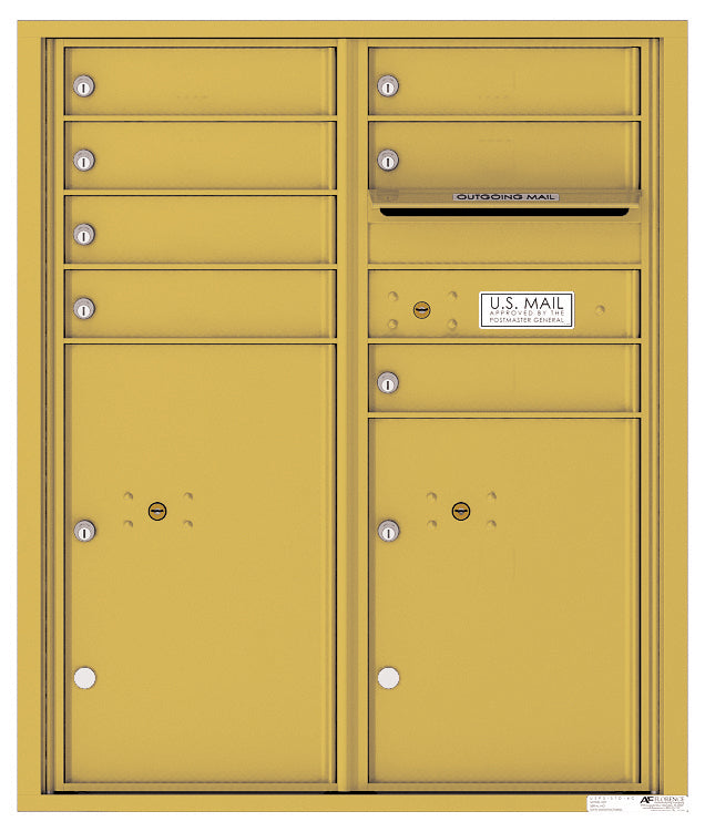 Florence 4C Horizontal Mailbox - 7 Doors, 2 Parcel Lockers - ADA Compliant Max Height Private Access