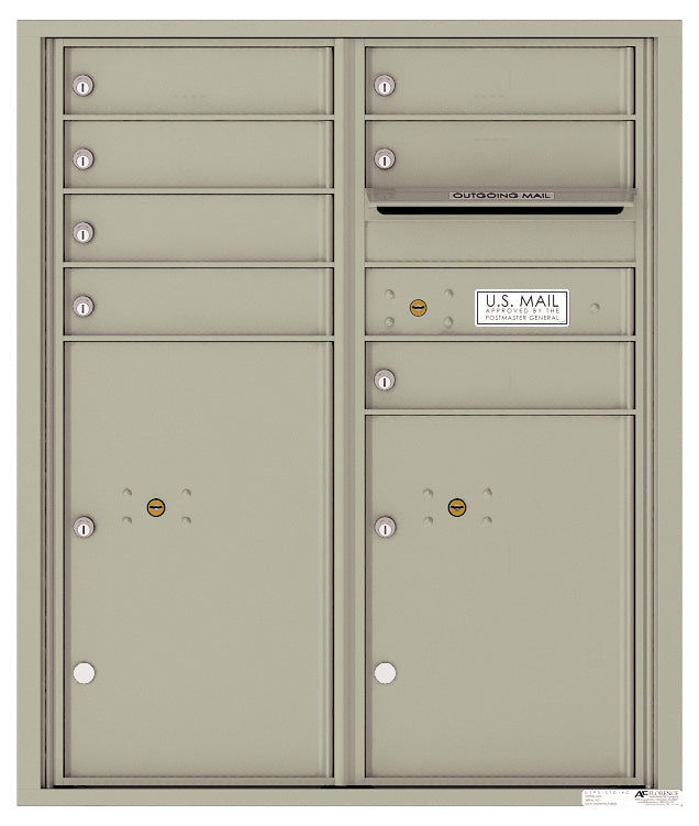 Florence 4C Horizontal Mailbox - 7 Doors, 2 Parcel Lockers - ADA Compliant Max Height Private Access