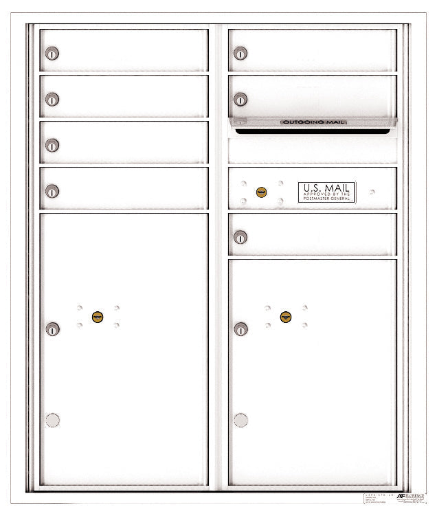 Florence 4C Horizontal Mailbox - 7 Doors, 2 Parcel Lockers - ADA Compliant Max Height Private Access