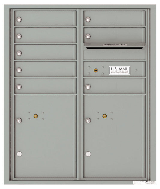 Florence 4C Horizontal Mailbox - 8 Doors, 2 Parcel Lockers - ADA Compliant Max Height USPS Access