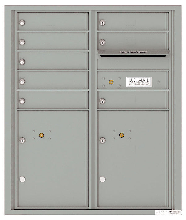 Florence 4C Horizontal Mailbox - 8 Doors, 2 Parcel Lockers - ADA Compliant Max Height USPS Access