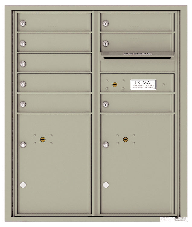 Florence 4C Horizontal Mailbox - 8 Doors, 2 Parcel Lockers - ADA Compliant Max Height Private Access